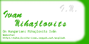 ivan mihajlovits business card