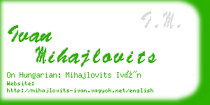 ivan mihajlovits business card